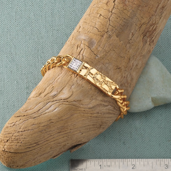 Men's Diamond/Base Nugget Bracelet, , large