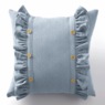 Faux-Denim Accent Pillow, Blue, large