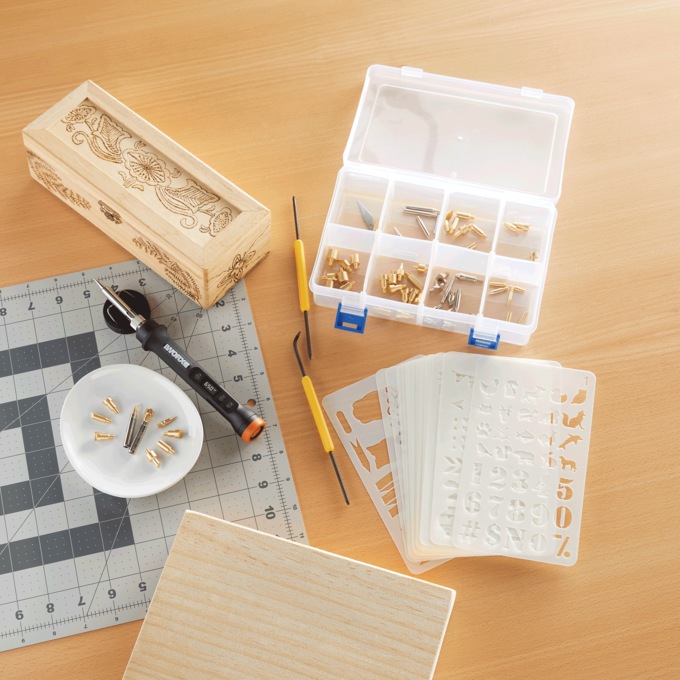 MAKERX Wood & Metal Crafter Stencil and Accessory Kit by WORX, , large