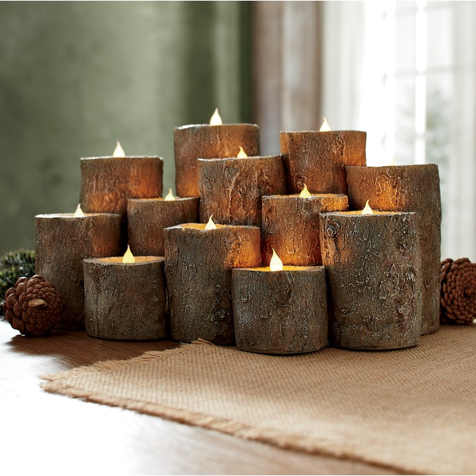 Birch Log LED Fireplace Insert, , large