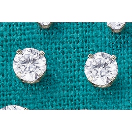 Lab-Diamond/14K Gold Solitaire Post Earrings, , large