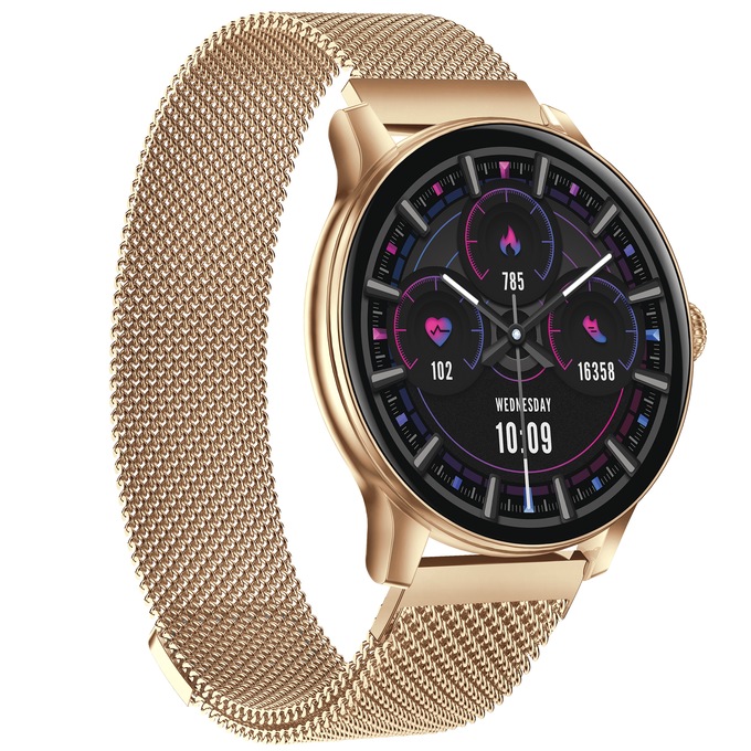 IG Round Smartwatch, Gold, large