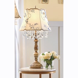 Embroidered Crystal-Accented Table Lamp, , large