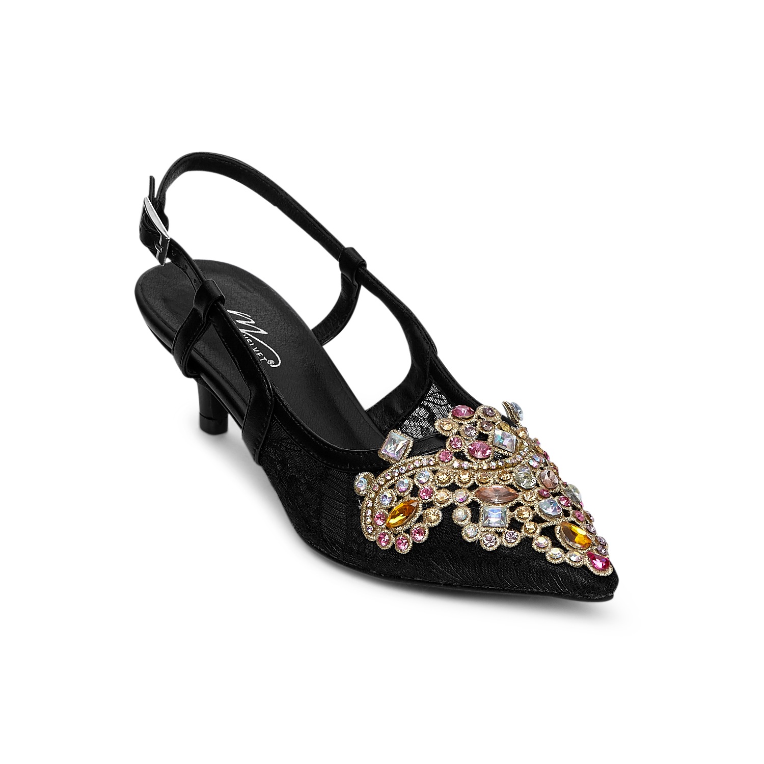 midnight velvet heels