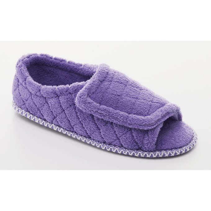 Ladies' Open Toe, Quilted Slipper, , large