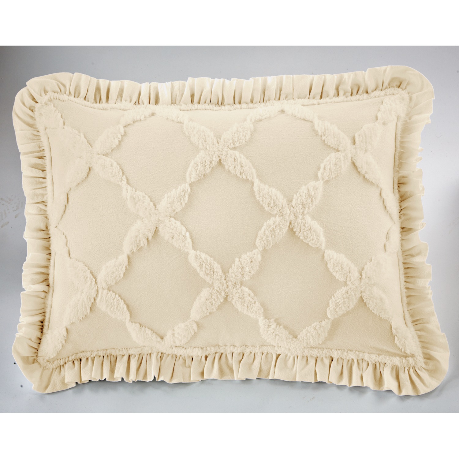 Angelica Ruffle Chenille Bedspread and Sham Montgomery Ward