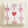 Embroidered Conversation Heart Pillow, , large