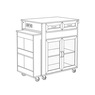 Powered Expandable Kitchen Island, White, large