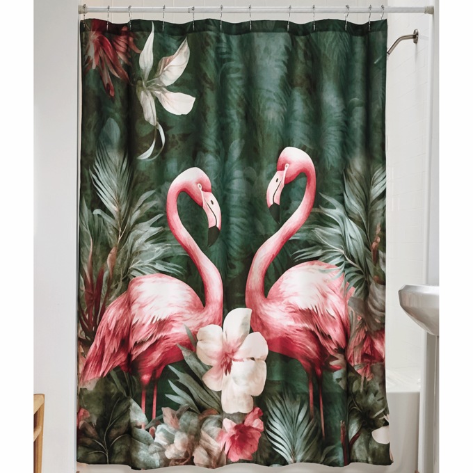 Flamingo Shower Curtain, , large