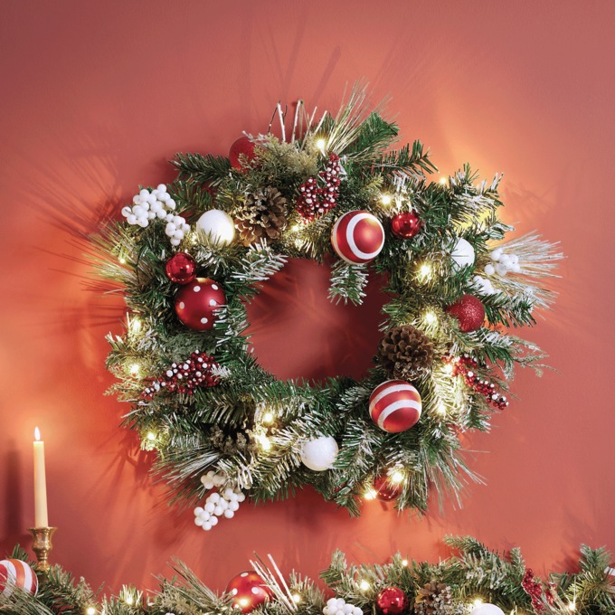 Snowberry Sparkle Wreath, Multi, large