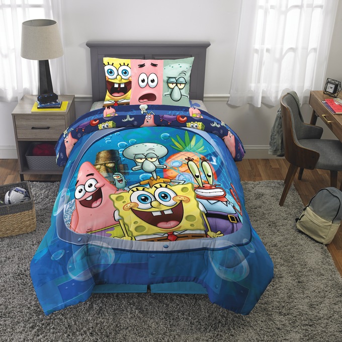 Spongebob Bedding Set - Twin/Full, Blue, large