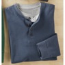 Men's Thermal Cotton-Blend Henley, , large