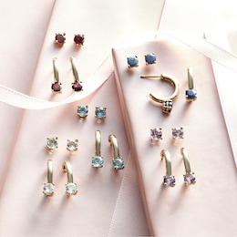 Gemstone 2-Pair Post/Hoop Set, , large