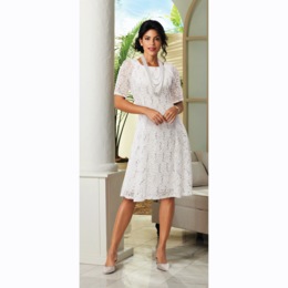 Gaila Fit-and-Flare Lace Dress with Sequin Details, , large