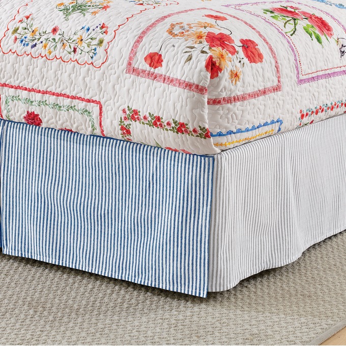 Ticking Stripe Bedskirt, , large