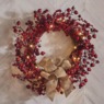 LED Lighted Cranberry Berry Wreath 24" - Red Christmas Holiday D&eacute;cor, , large