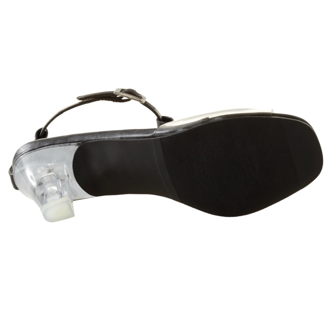 The Marnie Sandal with Rhinestone Strap and 2.5” Clear Acrylic Heel, , large