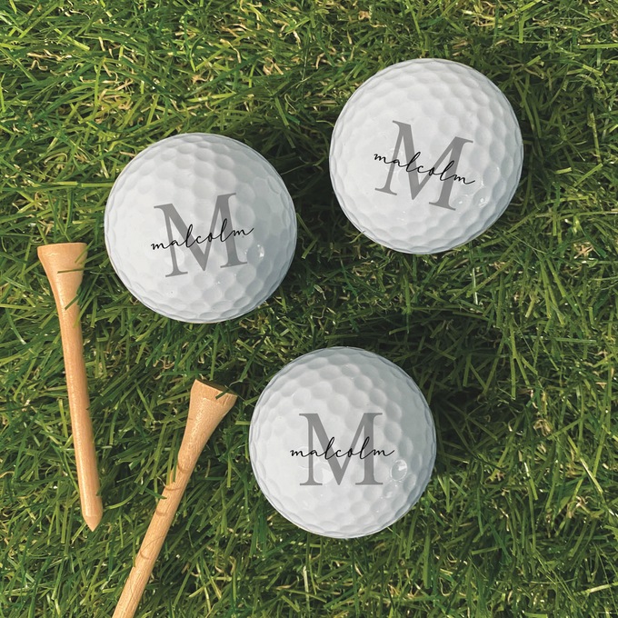 Set of 6 Personalized Name/Initial Golf Balls, , large