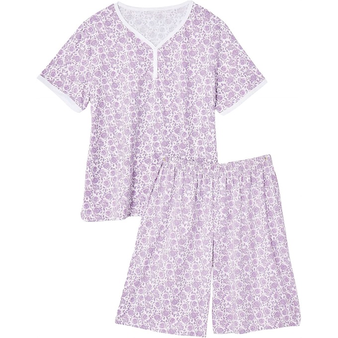 Print Shorty Pajama, Hyacinth Floral, large