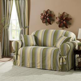 Slipcovers Stretch Loveseat Sofa Chair Covers Montgomery Ward Clic Stripe Slipcovers Decorative Pillow And Panel Pair