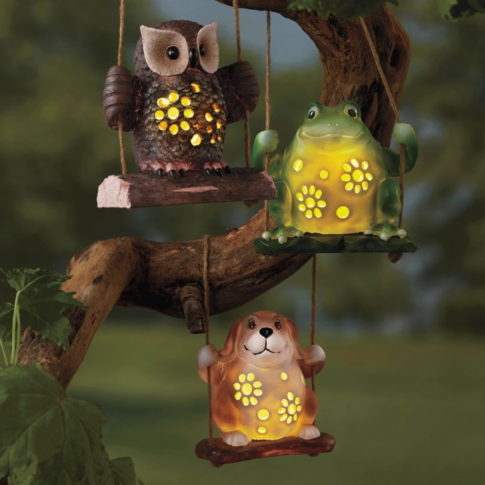 Solar Resin Swinging Animal, , large