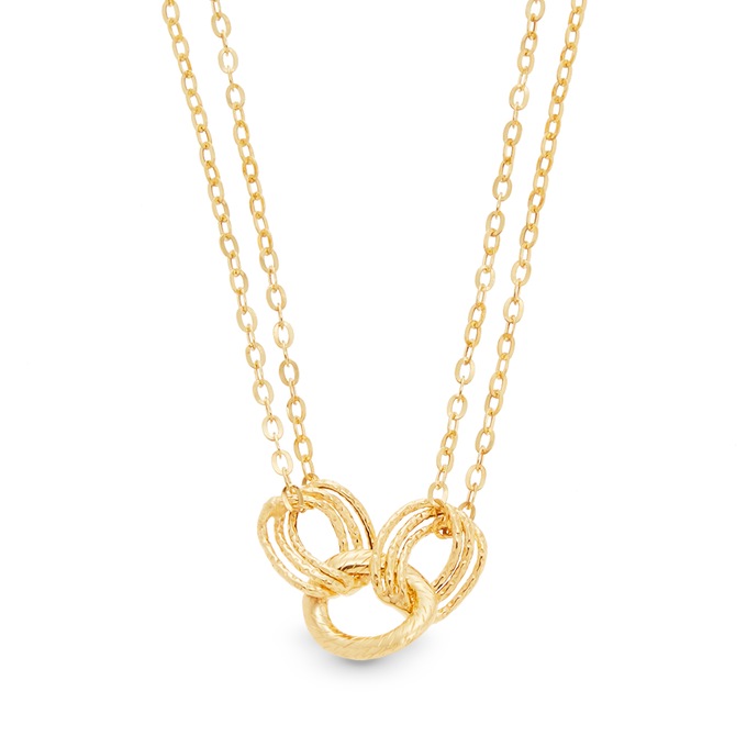 10K Gold 3-Link Necklace, , large