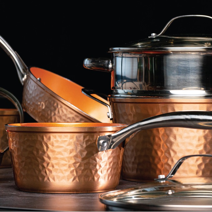 Gotham Steel 10-Piece Hammered Cookware Set, , large