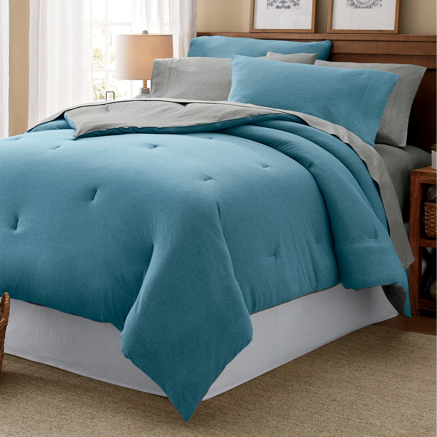 Reversible Heathered Jersey Knit Comforter Montgomery Ward