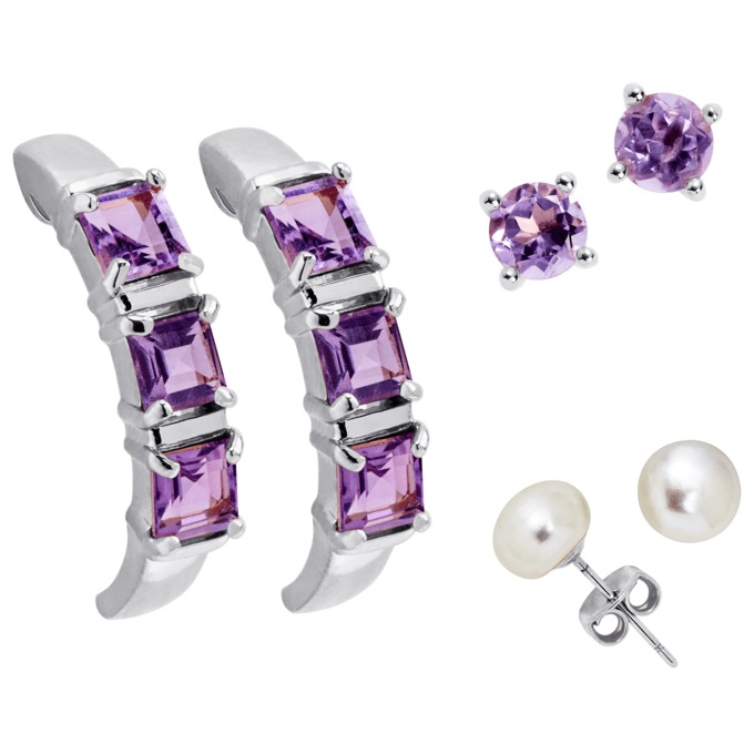 Gemstone 3 PC Earring Set, , large