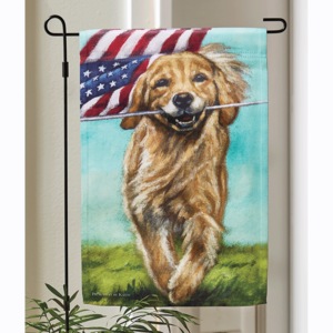 Americana Dog Garden Flag, , large