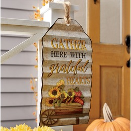 Gather Here with Grateful Hearts Wall Tag, , large