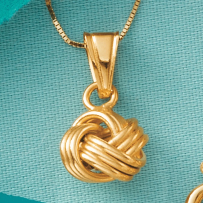 14K Gold Knot Necklace, , large