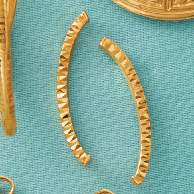 10K Gold Bar Post Earrings, , large