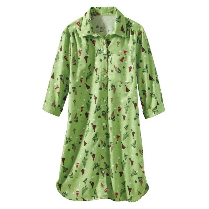 Printed Flannel PJs or Nightshirt, , large