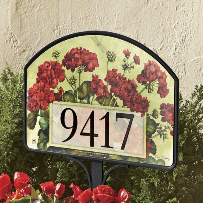 Geranium Basket Yard Sign, , large