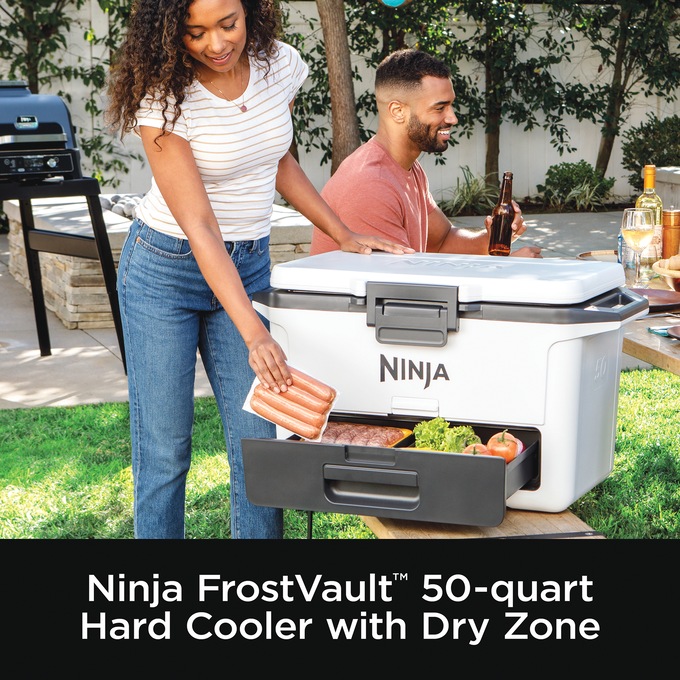 Ninja FrostVault Hard Cooler with Dry Zone, White, large