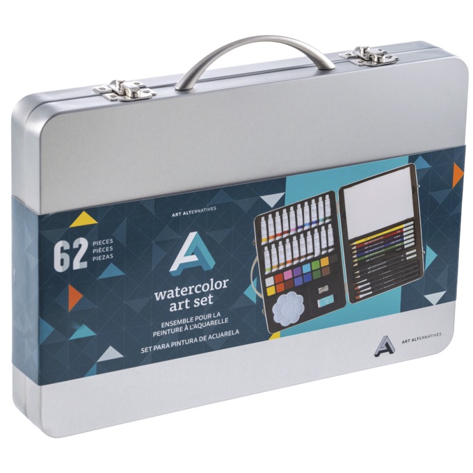 Art Alternatives 62-Piece Watercolor Art Set, , large