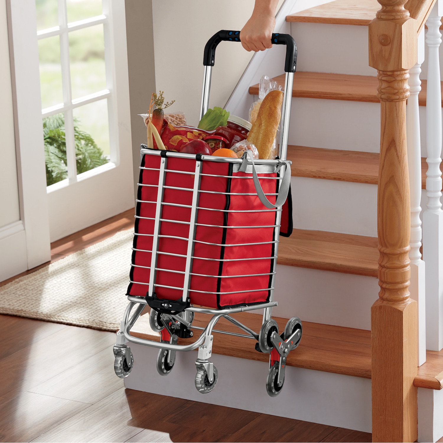 Stair Climbing Shopping Cart with Swivel Wheels Montgomery Ward