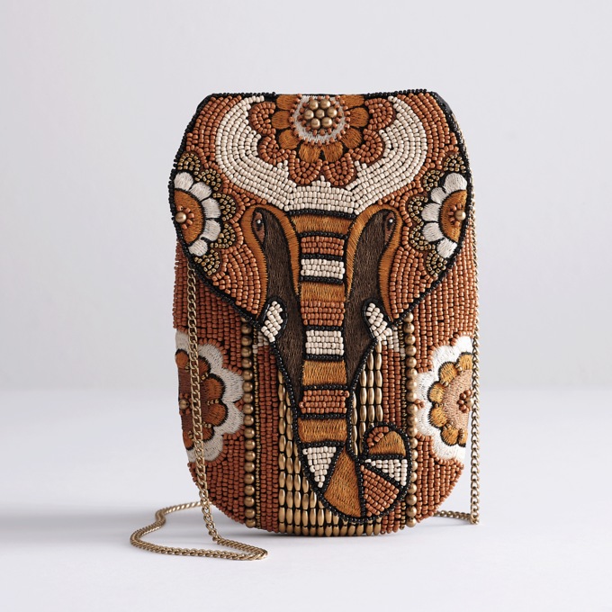 Beaded Elephant Crossbody, , large
