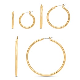 3-Pair Hoop Earrings Set, , large