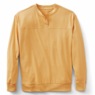 Long-Sleeve Banded-Bottom Henley, , large