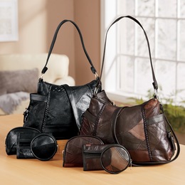 4-Piece Leather Handbag Set, , large