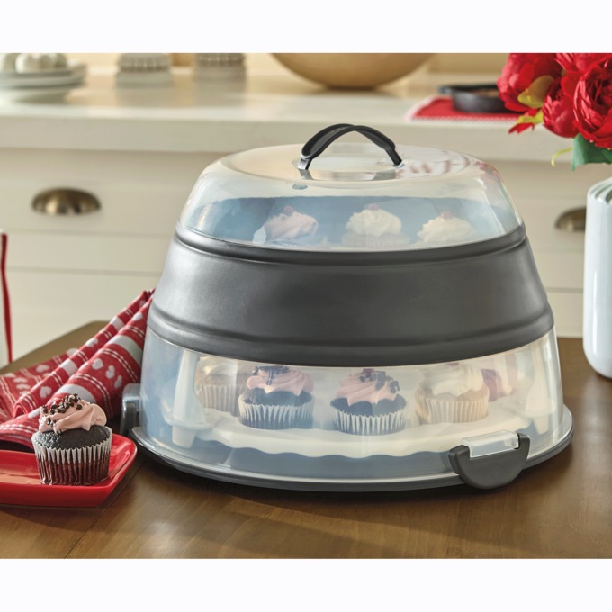 Prepworks Collapsible Cake & Cupcake Carrier, , large