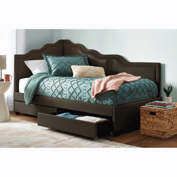 Corner Storage Bed, Chocolate, large
