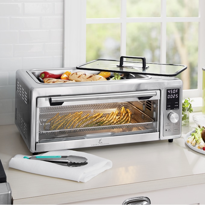 Emeril Lagasse Power Grill 360 Plus, 6-in-1 Electric Indoor Grill and Air Fryer Toaster Oven with Smokeless Technology, XL