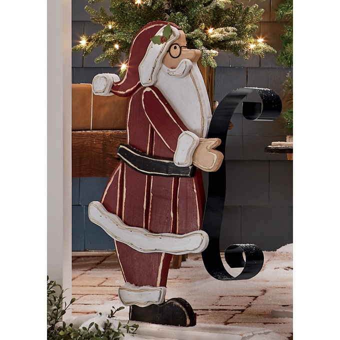 Chunky Wood Santa and Mrs. Claus Cutouts, , large