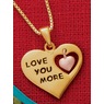 Love You More Pendant, Gold over Sterling Silver, large