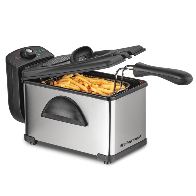 Elite Gourmet 2-qt. Deep Fryer, Stainless Steel Black, large
