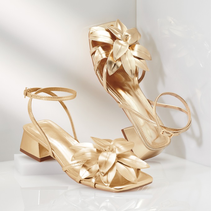 Strappy 3-D Floral Sandal, , large