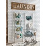 Vintage-Style Rolling Laundry Cart, , large